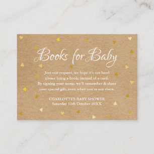 Carte D'accompagnement Gold Love Hearts Demande de Baby shower Boho