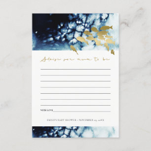 CARTE D'ACCOMPAGNEMENT GOLD NAVY SOUS L'EAU BABY SHOWER DE CONSEIL SUR LE