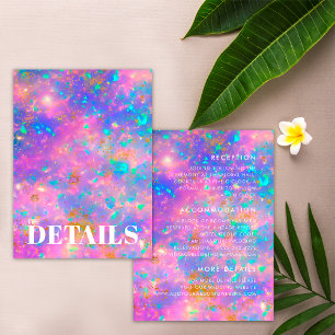 Carte D'accompagnement Gold Opal Stone Bold Minimal Mariage Détails