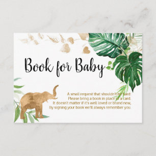 Carte D'accompagnement Gold Safari Baby shower Book for Baby Card