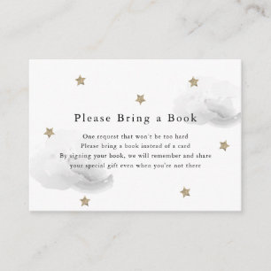 Carte D'accompagnement Gold Stars & Grey Clouds S'il vous plaît apporter 
