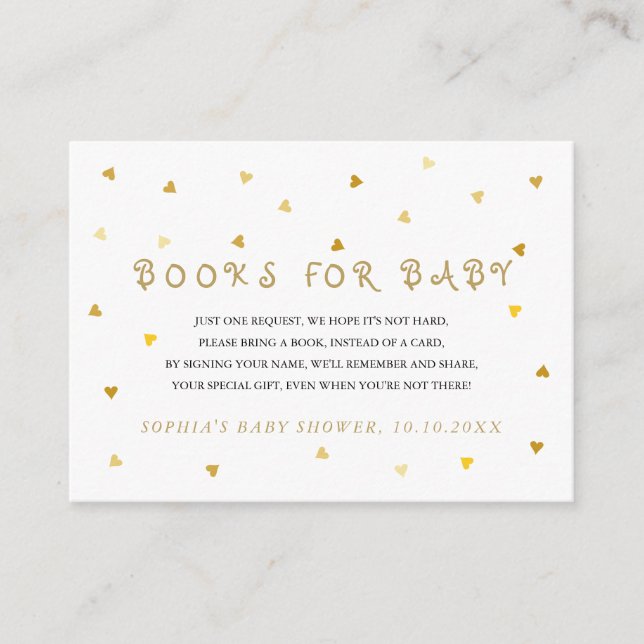 Carte D'accompagnement Gold Stars Livres pour Baby Request (Devant)