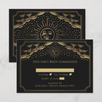 Gold Sun et Moon Tarot Card Mariage RSVP