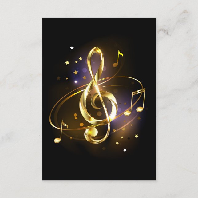 Carte D'accompagnement Gold Treble Clef Music (Devant)
