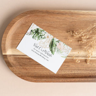Carte D'accompagnement Gold Tropical Foliage Floral Mariage Website