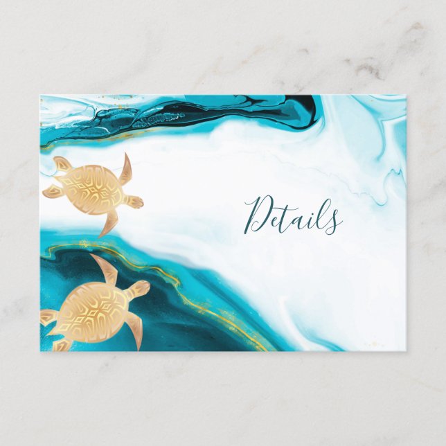 Carte D'accompagnement Gold Turtles Coastal Details (Devant)