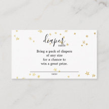 Gold Twinkle Little Star Baby shower Diaper Raffle