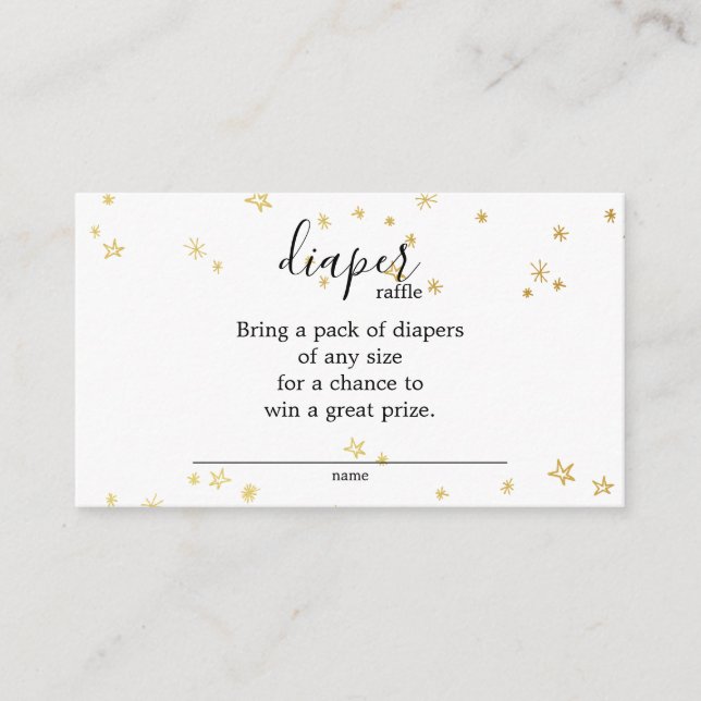 Carte D'accompagnement Gold Twinkle Little Star Baby shower Diaper Raffle (Devant)