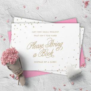 Carte D'accompagnement Gold Twinkle Stars Apporter une douche livre