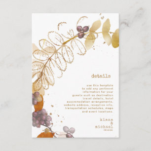 Carte D'accompagnement Golden Automne Mariage Berries Détails ID655