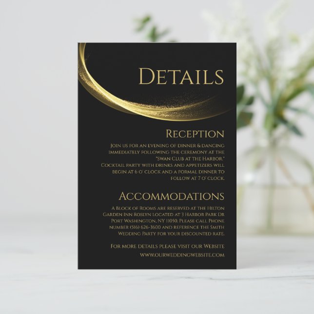 Carte D'accompagnement Golden Elegance-Mariage- (Debout devant)
