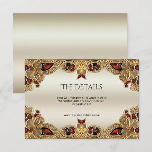 Carte D'accompagnement Golden Flowers Red Gemstone Splendor Détail