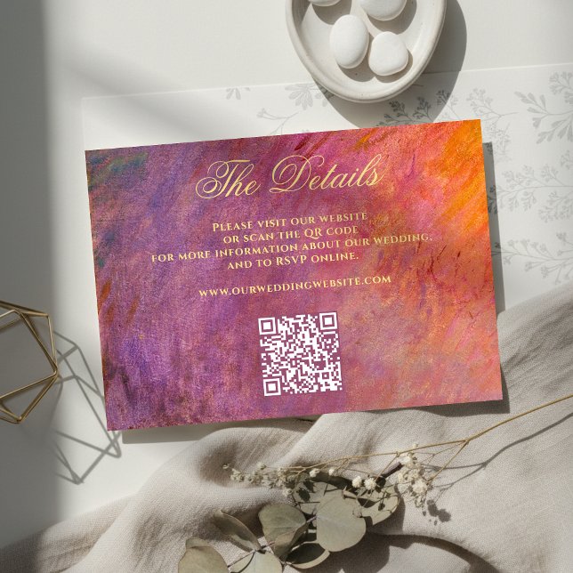 Carte D'accompagnement Golden Purple Sunset Sky Monet Art Wedding Website (Créateur téléchargé)
