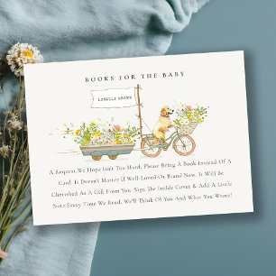 Carte D'accompagnement Golden Retriever Floral Livres Pour Baby shower