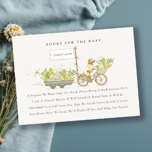 Carte D'accompagnement Golden Retriever Floral Livres Pour Baby shower