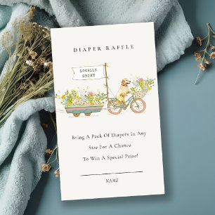 Carte D'accompagnement Golden Retriever Floral Livres Pour Baby shower