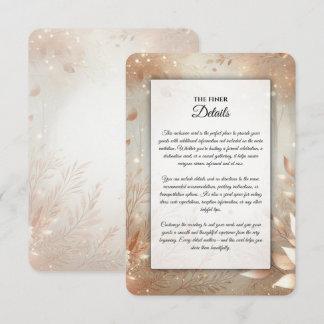 Carte D'accompagnement Golden Rosewood Enchanted Forest Wedding