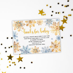 Carte D'accompagnement Golden Snowflakes Livres for Baby Ticket
