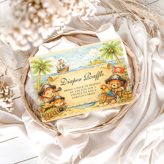 Carte D'accompagnement Golden Treasure Pirate Diapper Raffle (Créateur téléchargé)