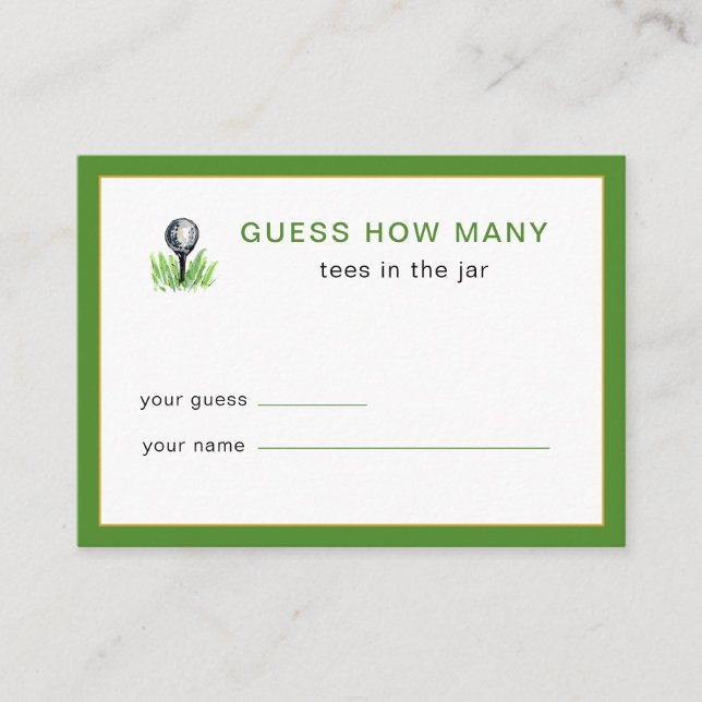 Carte D'accompagnement Golf Bachelorette party Bridal shower Game (Devant)