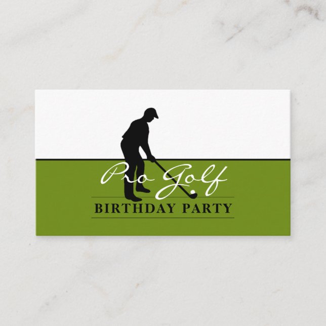Carte D'accompagnement Golf Professionnel, Billet d'anniversaire (Devant)