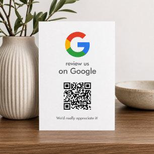 Carte D'accompagnement Google Avis Business Review Link QR Code
