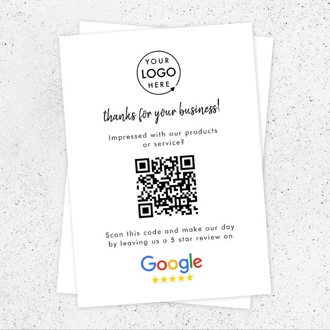 Carte D'accompagnement Google Avis | Business Review Link QR Code (Créateur téléchargé)