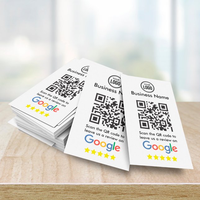 Carte D'accompagnement Google Critiques Avec Code QR Et Logo D'Entreprise (Créateur téléchargé)