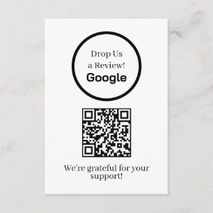 Carte D'accompagnement Google Review QR Lien de retour d'information su