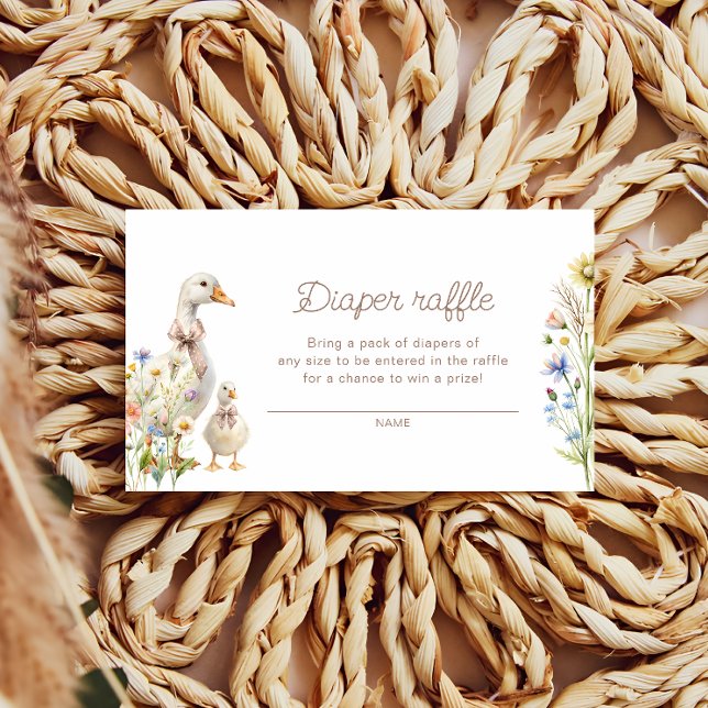 Carte D'accompagnement Goose Boho Baby shower Déchets Raffle Billets (Créateur téléchargé)