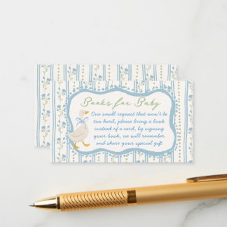 Carte D'accompagnement Goose nursery rhymes baby shower book request
