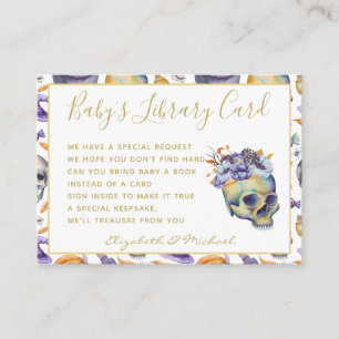 Carte D'accompagnement Goth Baby Library Demande de livre Skuls Halloween