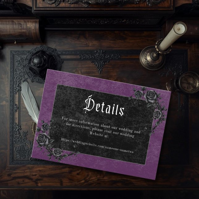 Carte D'accompagnement Gothic Raven Purple Darkly Ever After Wedding (Créateur téléchargé)