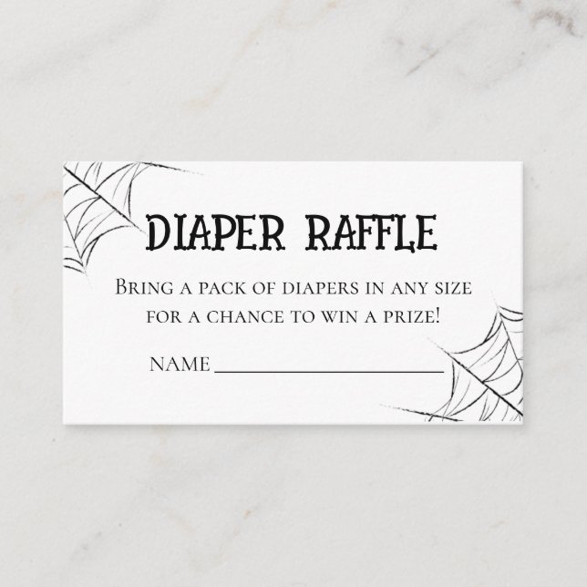 Carte D'accompagnement Gothic Spiderweb Diaper Raffle Baby Shower Insert  (Devant)