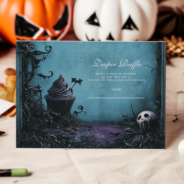 Carte D'accompagnement Gothique Bleu Halloween Diapper Raffle (Créateur téléchargé)