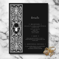 Gothique Éffrayant Spider noir blanc Mariage