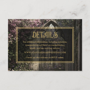 Carte D'accompagnement Gothique Floral Garden Détails du mariage