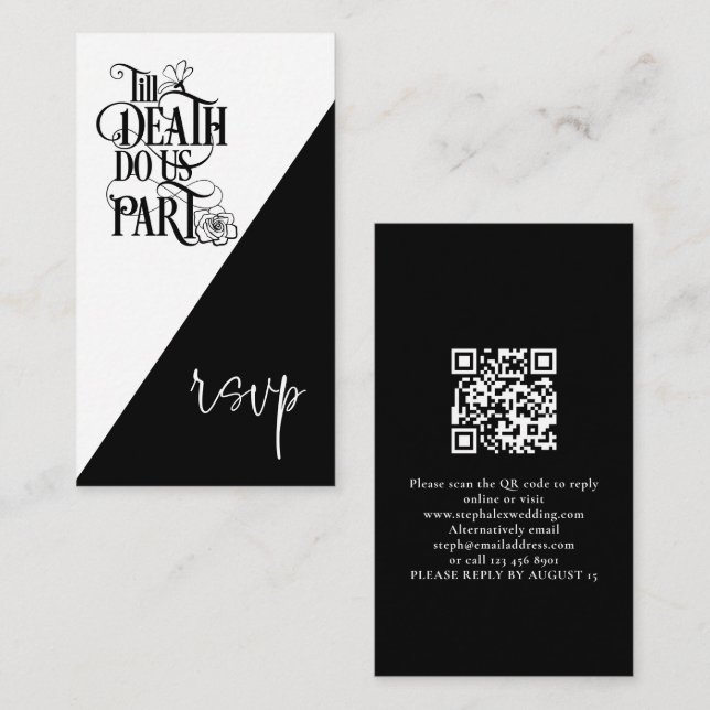 Carte D'accompagnement Gothique jusqu'à la mort nous faire partie QR Noir (Devant / Derrière)