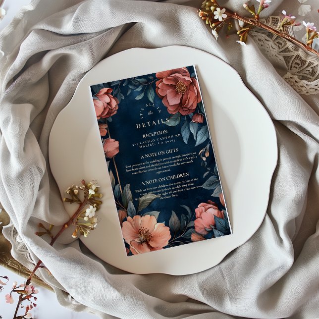 Carte D'accompagnement Gothique Moody Floral Mariage (Créateur téléchargé)