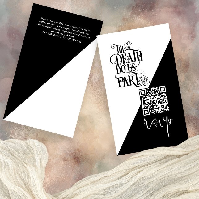 Carte D'accompagnement Gothique Til Devoir nous faire partie QR Mariage n (Front and back view)