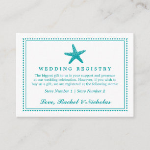 Carte D'accompagnement Gracity Starfish Registre des cadeaux Mariages