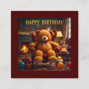 CARTE D'ACCOMPAGNEMENT GRAND OURS EN PELUCHE JOYEUX ANNIVERSAIRE