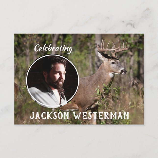 Carte D'accompagnement Grand White Tail Buck Memorial Enseigne Card (Devant)