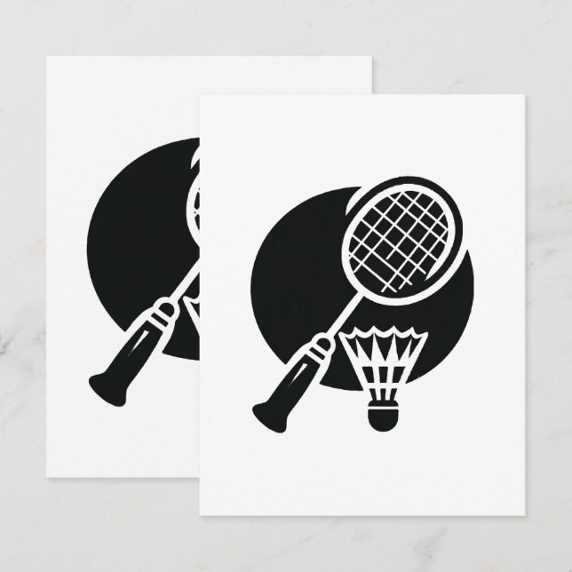 Carte D'accompagnement Graphique de badminton (Devant / Derrière)