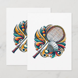 Carte D'accompagnement Graphique de badminton