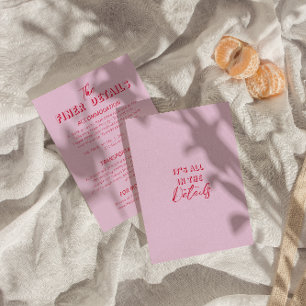 Carte D'accompagnement Gras coloré Retro Funky Modern Mariage Détails