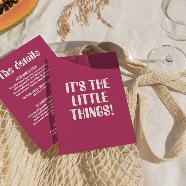 Carte D'accompagnement Gras coloré Retro Super Moderne Détails Mariage (Créateur téléchargé)