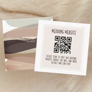 Carte D'accompagnement Gras et Edgy Dark Code QR Mariage Brown
