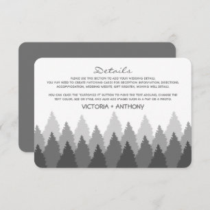Carte D'accompagnement Gray Forest Range Woodland Mariage Détail