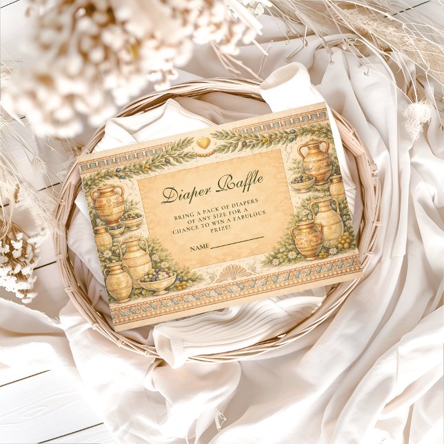 Carte D'accompagnement Greek Olive Diapper Raffle (Créateur téléchargé)